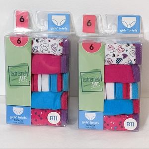 Girls 100% Cotton Briefs Underwears (5 PACK), Size 6, Bundle of Two